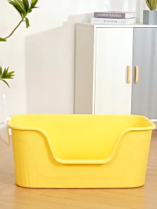 ห้องน้ำแมว กระบะทรายแมวขนาดใหญ่ กล่องห้องน้ําแมวแบบพกพาพับได้สําหรับแมว กล่องทรายกึ่งเปิด พร้อมที่ตักทราย ป้องกันกลิ่น