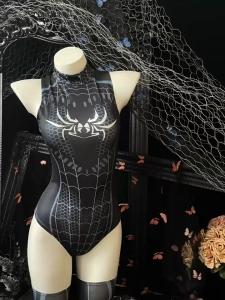 LINA GIRL ชุดรัดรูป ชุดบอดี้สูท ชุดนอนเซ็กซี่ 🧥 มีไซต์ M-2XL น้ำหนัก 40-80kg. สาวแบทแมน พร้อมถุงเท้า LN-076