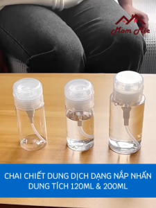 [Mới] Chai lọ chiết nước tẩy trang toner 120ml 200ml có nút nhấn tiện lợi - J248. Push down dispenser bottle
