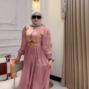 Felishia Dress M L XL XXL Bahan Katun Twil Aplikasi Bordir Busui Friendly Baju Gamis Bordir Wanita