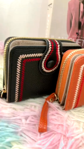 WEIYI Dompet Wanita 5 warna dompet lipat wanita Kualitas Premium bahan kulit kombinasi dompet wanita kecil dompet mini