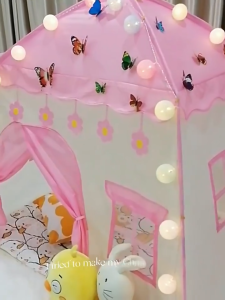 【💝Hot Sale💝】 Tent for Kids Girl Princess Flowers Room Villa Small House Fantasy Fairy Tale Castle Tent Pink Princess Game House for Indoor Outdoor Foldable Oxford Playhouse Playtent Game House
