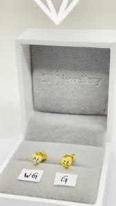 MJ Jewellery Gold Sand Love Earrings S119 375 Gold & 916 Gold
