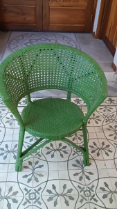 Anusarin เก้าอี้หวายแท้ทั้งตัวรุ่น Petite Chillax Chair สีเขียวพ่นด้วยสีพ่นรถยนต์ สีเขียว SAAB 9000 Griffin ขนาดเล็ก