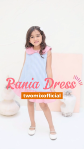 Two Mix - Outfit Baju Rania Dress Anak Perempuan Cantik Katun 1-8 Tahun 4405