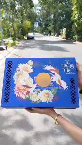 Hộp Cứng Trung Thu 6 Bánh Cao Cấp Ép Kim Dập Nổi– Hộp Bách Hạc Mẫu Độc Quyền Đựng Bánh 150-250g