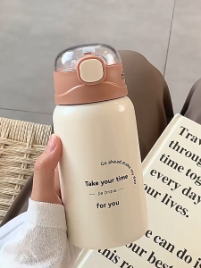 Bình giữ nhiệt học sinh cao cấp 450ml Inox 316 Ống hút silicon Nắp đậy chống tràn Giư nhiệt 8-12 tiếng