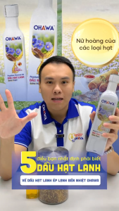 (Thùng 6 chai) - Dầu hạt lanh ép lạnh bền nhiệt DAHALA - Giàu Omega 369- Phù hợp Eat Clean Trộn salad - Cho bé ăn dặm - Chai 500ml