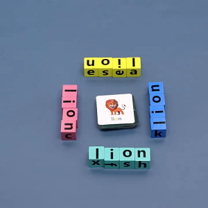 Letter Spelling Block Flash Cards Game English Words Early Educational Toys for Kids
