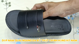 Dép Nam Quai Ngang TiTi ĐÔ Da Bò Thật Cao Cấp DNA2209