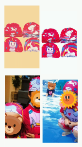 Paket Baju Renang dan Topi Renang Anak Perempuan Unicorn Umur 1-10 Tahun Bayi Lengan Pendek