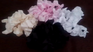 5CM WAVE FISHTAIL Ribbon Riben Gift Satin Organza Flower Bouquet Birthday Bunga Hadiah Cake花边波浪绸带