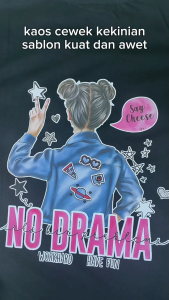 baju kaos perempuan katun tebal dan lembut sablon digital depan belakang buat remaja hingga dewasa