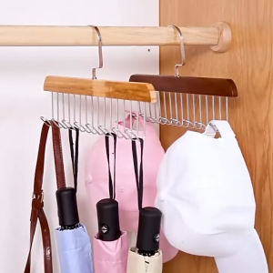 ไม้แขวนเสื้อ ที่แขวนไม้เนื้อแข็งทนทาน ไม้แขวนชุดชั้นใน hanger ตะขอ 8 ตัว แข็งแรง ทนทาน NAJU