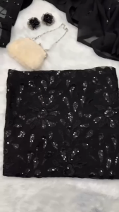 [PRE-ORDER] Pure Georgette Saree with Sequins Work ~ Delivery Lead Time : 10 days
