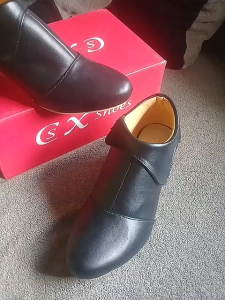 Sepatu boots wanita dewasa heels tinggi 5cm AJ 02 bahan kulit sintetis