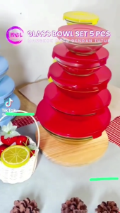 MANGKOK BERANAK IDOLA material kaca 5 susun