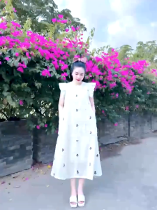 VÁY BẦU CÔNG SỞ-ĐẦM BẦU ĐI CHƠI ĐI TIỆC HỌA TIẾT HOA PHONG CÁCH THỜI TRANG