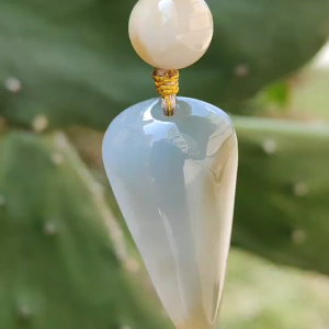 Stunning piece of Natural Type A Jadeite Pendant Necklace crafted with nothing symbols of Peace and peace everything goes well with QIC labs approved certificate weigh 10.79 grams 35.5 * 18.3 * 8.8 mm very suitable for daily wear (pendant39)