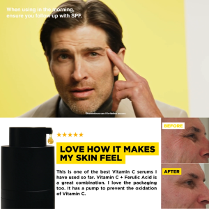 LUMIN | Wrinkle Defense Serum for Men - High-strength Mens Anti-aging Serum With Vitamin C