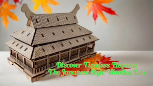 Handcrafted Japanese Style Wooden Box - House Design Customizable Logo Ideal for Gifts & Keepsakes