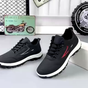 ONLYFOOT Mens comfortable waterproof leather sports shoes anti slip wear resistant and suitable for sports use #916