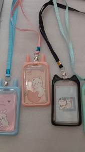 ที่ใส่บัตร ป้ายชื่อ โปร่งใสเชือกเส้นเล็กซิลิโคน แบบยืดหดได้ ลายน่ารัก สําหรับสํานักงาน ทำงาน โรงเรียน มีคุณภาพ