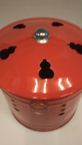 ถังเผากระดาษสีแดงขนาดกว้าง13.5นิ้ว สูง15นิ้ว