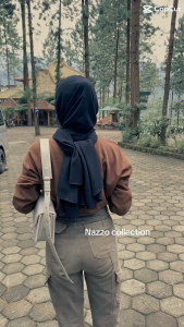 NAZZO COLLECTION-J41 cargo jeans wanita HW Celana panjang boyfriend jeans kulot celana kargo wanita high waist