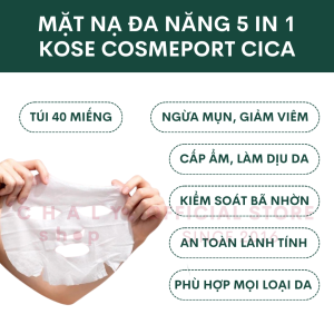 Mặt nạ dưỡng ẩm ngừa mụn làm dịu da Cica Clear Turn túi 40 miếng Nhật Bản