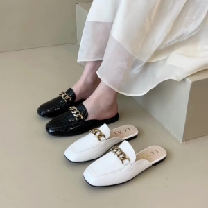 LOEI Jennie Mules Wanita Terbaru Fashion Flatshoes Kekinian 0291