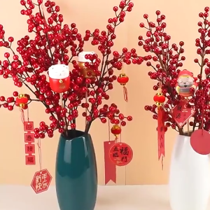 6Pcs Ornament Imlek Dekorasi Lucky Cat Mini Pajangan Kucing Hoki Chinese Hiasan Florist Bunga