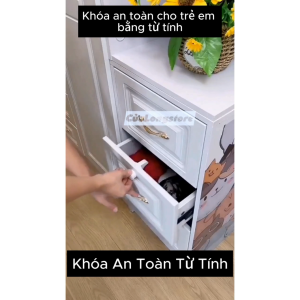 Khoá Ngăn Kéo Tủ bàn gỗ nhựa tủ hồ sơ ổ khoá tủ mini từ tính tự động vô hình an toàn cho bé