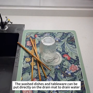 Kitchen Countertop Drain Mat Diatom Mud Absorbent Mat table Dry Mat Cup Mat Heat insulation厨房台面沥水垫吸水