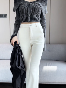 Celana Korduroi Pinggang Tinggi Melebar & Gaya Korea