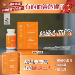 VITA GREEN Vessobest [60 Capsules] 维特健灵 脉通三七 - Herb Supplement to Help Remove Vascular Waste