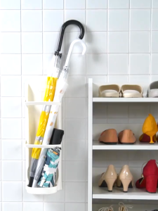 ที่เก็บร่ม ติดผนัง พร้อมถาดรองน้ำหยด ประหยัดพื้นที่ ที่วางร่ม ติดตั้งง่าย ไม่ต้องเจาะผนัง ขาตั้งร่ม สีขาว สไตล์มินิมอล