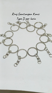 Ring Gantungan Kunci Type D Nikel Silver Harga Per Lusin 12 Biji