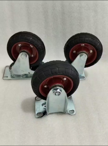 Roda 4 Inchi Karet Kembang (Mati/Hidup/Rem/Wheel only) Double bearing+Heavy Duty Roda troli gerobak