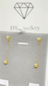 MJ Jewellery Gold Chain Drop Earrings S2 375 Gold & 916 Gold