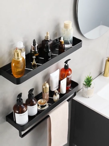 MEIDOO Aluminum Bathroom Rack Toilet Rack Kitchen Rack Wall Mounted Drilling -free Rack