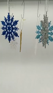 12pcs Glitter Snowflake Ornaments – Christmas Tree Hanging Decor for Winter Wonderland Holiday & New Year Party