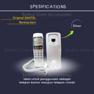 Sahitel S-37 Silver - LCD Display 12 Digit - Caller ID - Flash - Redial - Crystal Keypad - Wall Mountable - Ringer Indicator - Garansi Resmi Sahitel 1 Tahun
