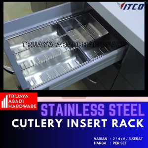 Sekat Sendok Garpu 6 / 8 Sekat Alat Dapur Cutlery Insert Organizer Vitco