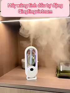 Máy Xịt Thơm Phòng 5 Chế Độ Xịt Lưu Hương Lâu Có Đèn Để Bàn Hoặc Dán Tường Tiện Lợi
