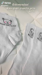 TYKS75 Kaos Kaki Pria Wanita Panjang Setinggi Betis Motif Bear New Fashion Style Socks