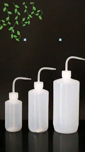 250ml 500ml botol cuci plastik kepala putih bengkok botol pencuci mulut botol botol pembilas transparan