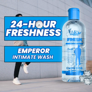 150ML MASCULINE MALE INTIMATE WASH EMPEROR WITH COOLING EFFECT AND FREE NIACINAMIDE SOAP WASH COMBO