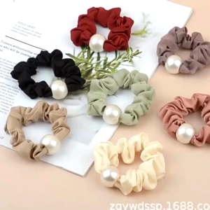CODMALL Kuncir Rambut Bahan Karet / Ikat Rambut Aksen Mutiara / Karet Fashion Wanita A083
