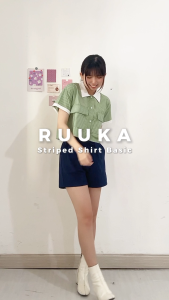 MyYoora Ruuka Striped Shirt Basic Lengan Pendek BL1433